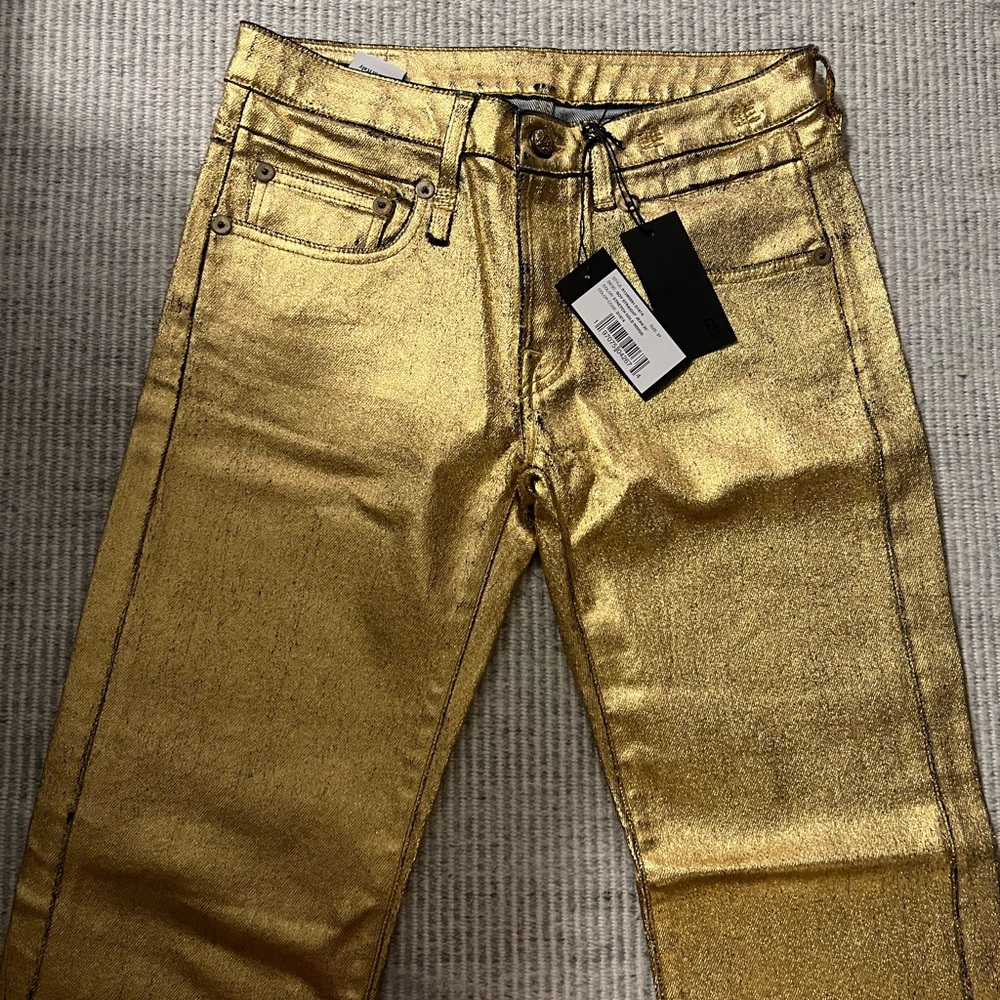 R13 Boy Straight in Gold - Picture 3 of 3